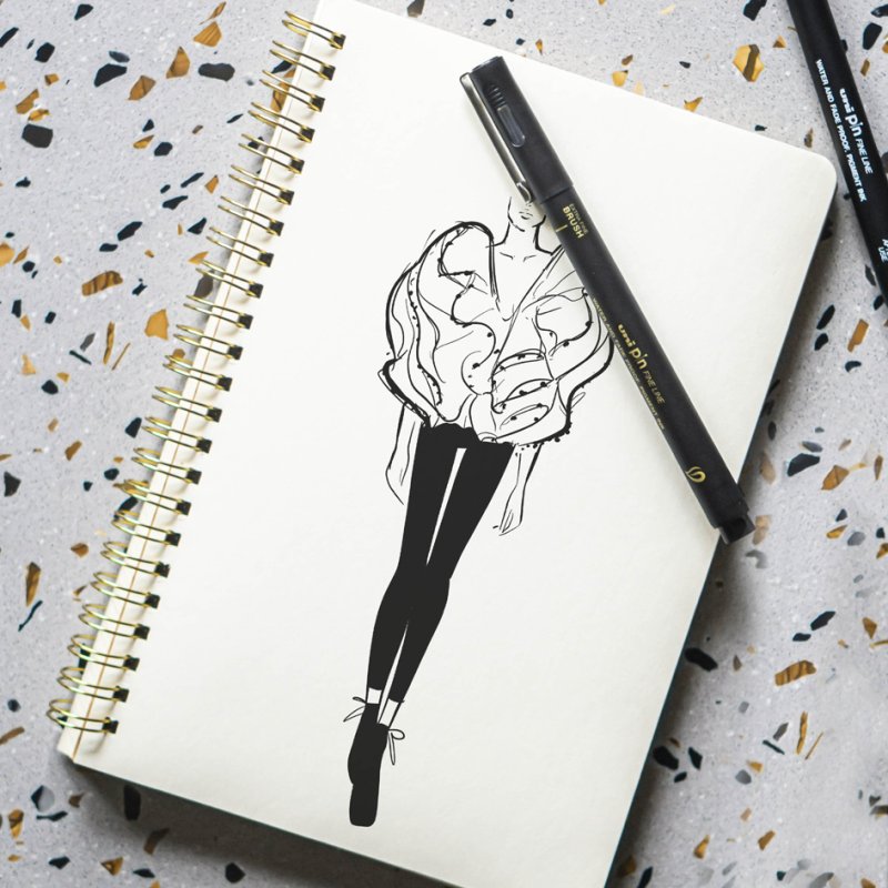 uni-ball PIN Brush fineliner, extra fijn, zwart